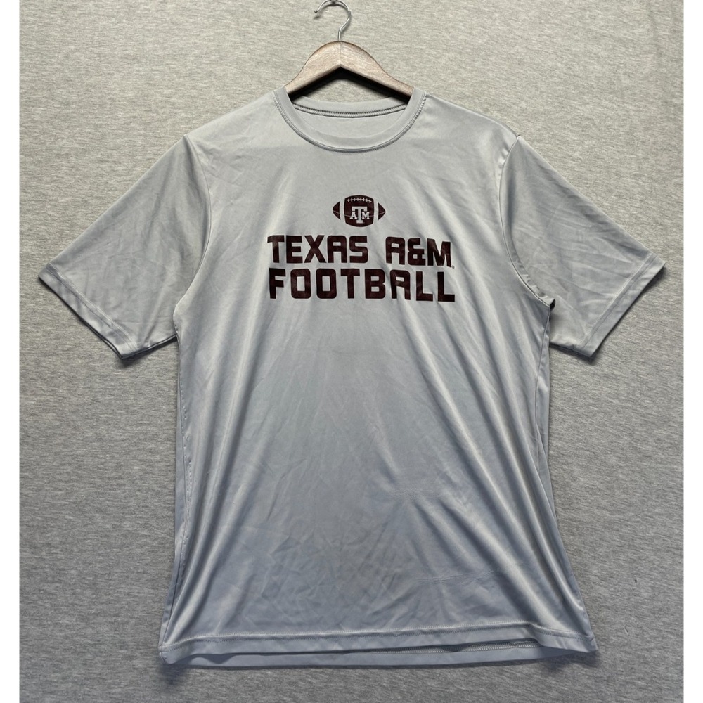 Texas A&M Aggies T Shirt Mens Medium Gray A4 Football NCAA Graphic Print Logo